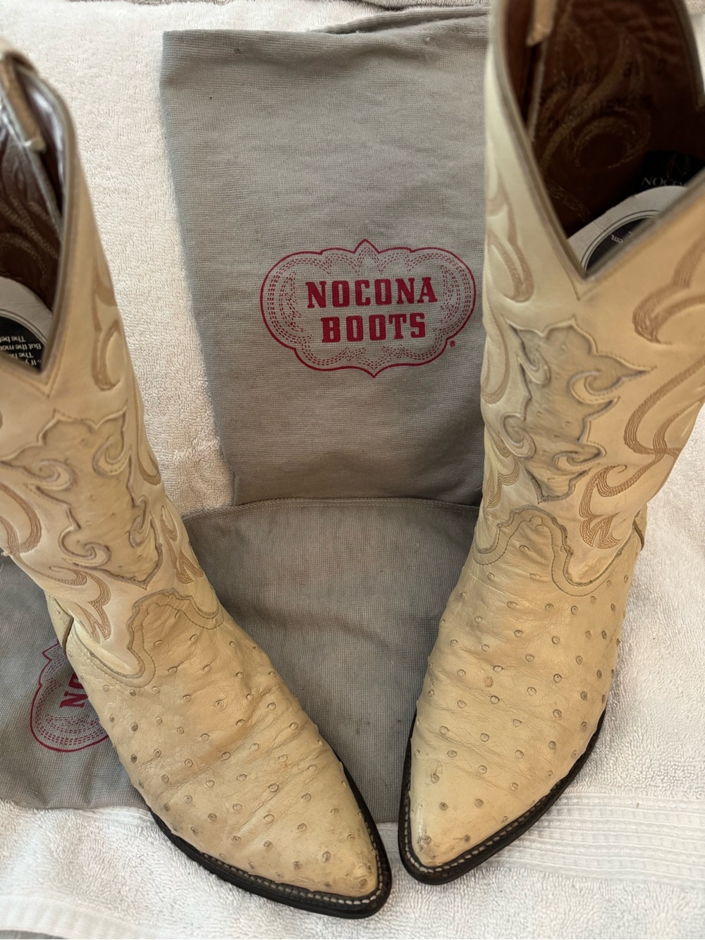 Nocona Full Quill Ostrich Cowboy Boots